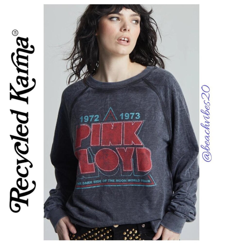 *RECYCLED KARMA (ARCHIVE) Pink Floyd World Tour Fleece Sweatshirt Black XS RK-12 - Picture 4 of 8